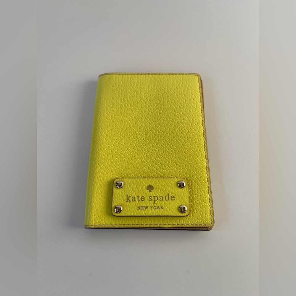 Kate Spade New York Vibrant Yellow Leather Passport Holder